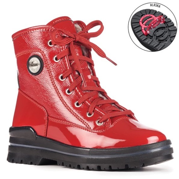 Olang Sound Red Patent Winter Boot - Picture 1 of 7